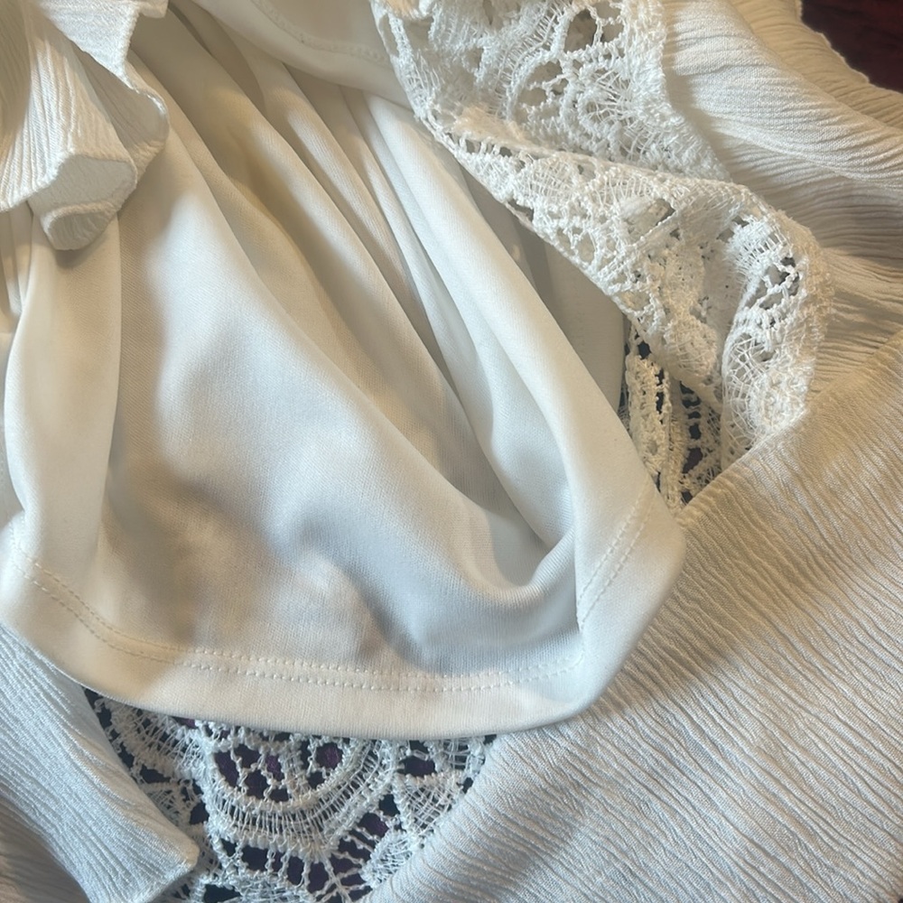 Lane Bryant White Tiered Bohemian Style Skirt - Picture 7 of 9